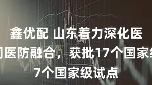 鑫优配 山东着力深化医防协同医防融合，获批17个国家级试点